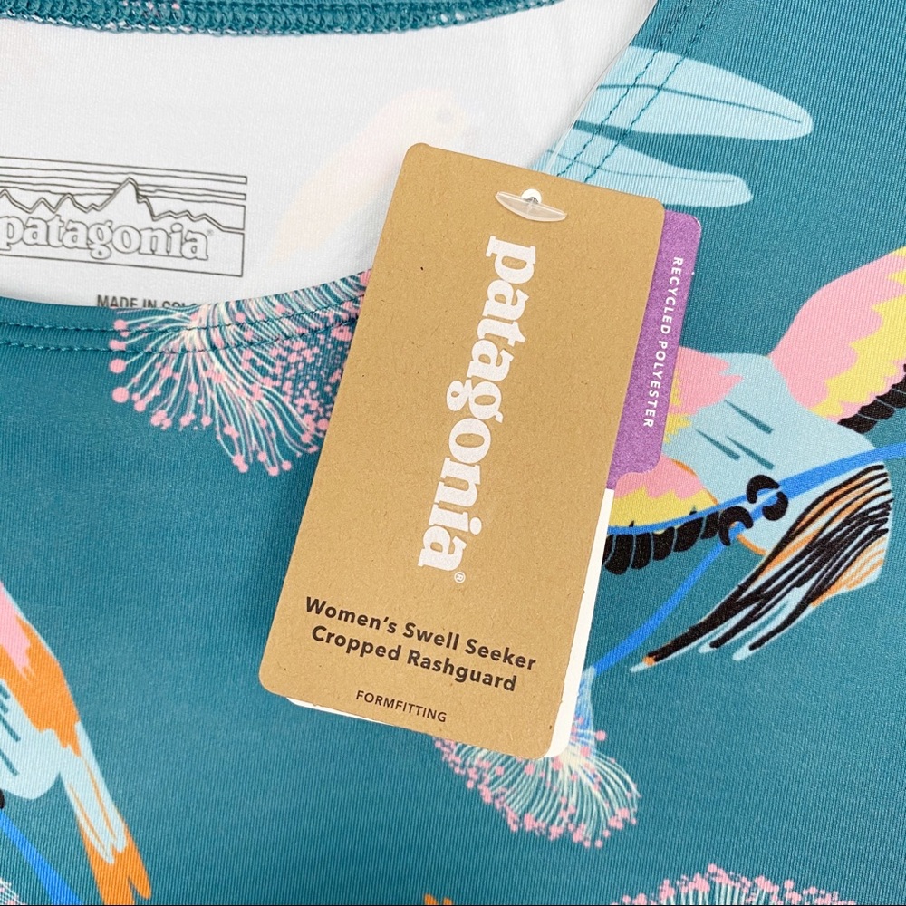 PATAGONIA Swell Seeker Cropped Rashguard L Parrot - Picture 6 of 8